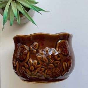 Glazed Vintage Flower Pot Catch All Bowl